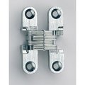 Universal Industrial Soss 3/8" to 1-11/16" Light Duty Invisible Hinge for 1/2" to 5/8" Doors Satin Chrome Finish PR 101CUS26D